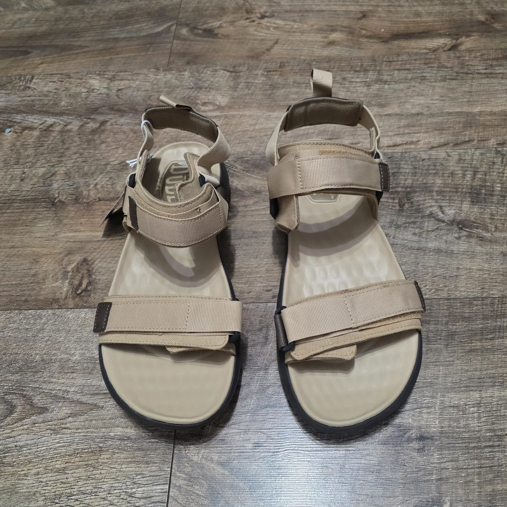 Heydude Tan Sandals with Adjustable Straps Men Size 11